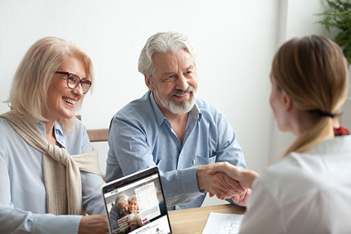 Couple meeting with a licensed insurance agent
