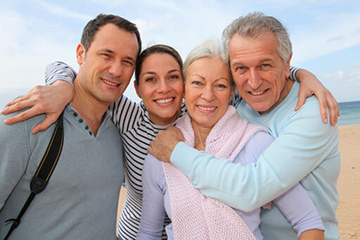 Multi-generational family on the beach
